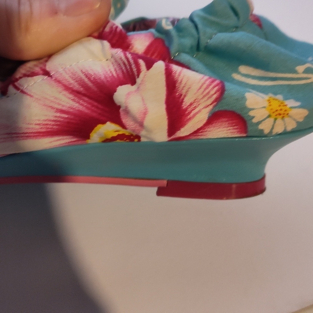 Irregular Choice Floral Blue Kitten Heel Slipper Shoes Size 39.5 - Picture 10 of 10